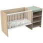 Lit bébé combiné - 120x60cm - Evolutif en 90x190cm - Babyprice Up - Décor bois - Avec commode a langer étagere Lit bébé combiné - 120x60cm - Evolutif en 90x190cm - Babyprice Up - Décor bois - Avec commode a langer étagere