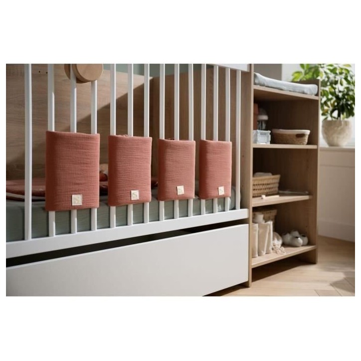 Lit bébé combiné - 120x60cm - Evolutif en 90x190cm - Babyprice Up - Décor bois - Avec commode a langer étagere