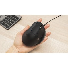Souris ergonomique verticale - Filaire - BLUESTORK - 7200 DPI - Noire