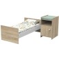 Lit bébé combiné - 120x60cm - Evolutif en 90x190cm - Babyprice Up - Décor bois - Avec commode a langer 1 porte Lit bébé combiné - 120x60cm - Evolutif en 90x190cm - Babyprice Up - Décor bois - Avec commode a langer 1 porte