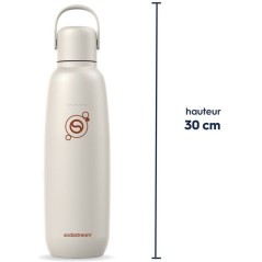 Bouteille isotherme SODASTREAM - Fizz&Go Cool - 0,9 L - Pour Machine a eau pétillante et Soda - Garde froid 12h - Sable