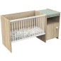 Lit bébé combiné - 120x60cm - Evolutif en 90x190cm - Babyprice Up - Décor bois - Avec commode a langer 1 porte Lit bébé combiné - 120x60cm - Evolutif en 90x190cm - Babyprice Up - Décor bois - Avec commode a langer 1 porte