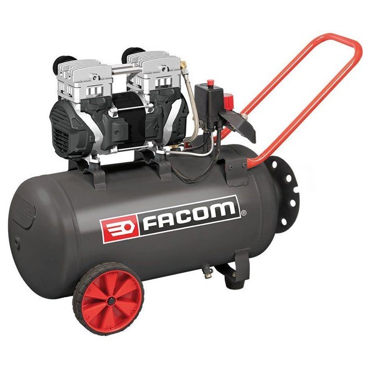 Compresseur - Horizontal - Facom - Débruité Silver - 50 L - 2,5 HP - Silencieux Compresseur - Horizontal - Facom - Débruité Silver - 50 L - 2,5 HP - Silencieux