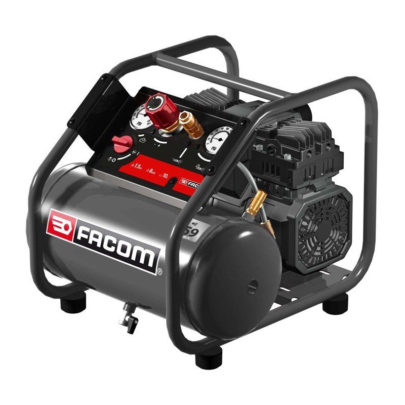 Compresseur - Horizontal - Facom - Silencieux - 6 L - 1,6 HP - Silenci