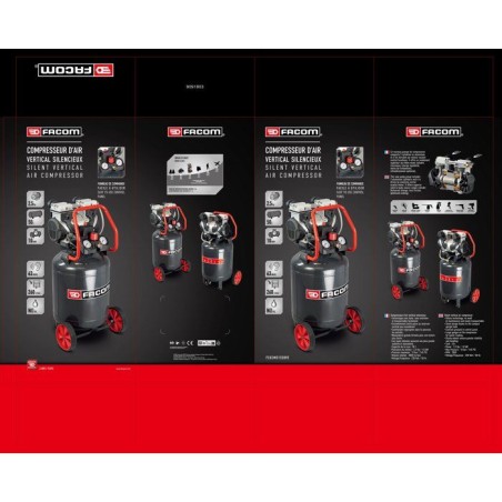 Compresseur - Vertical - Facom - Débruité Silent - 50 L - 2,5 HP - Silencieux