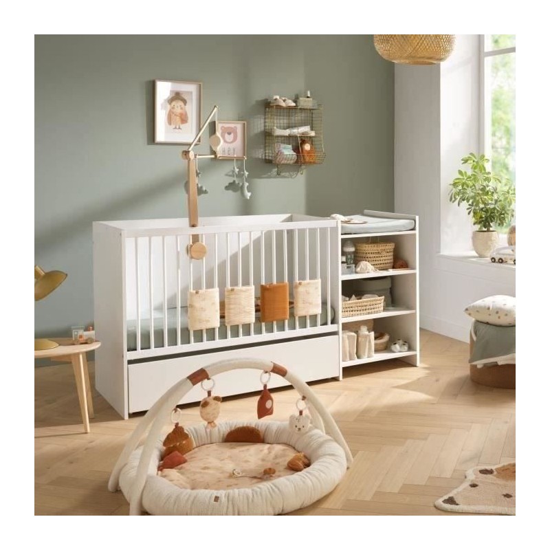 Lit bébé combiné - 120x60cm - Evolutif en 90x190cm - Babyprice Firs Lit bébé combiné - 120x60cm - Evolutif en 90x190cm - Babyprice Firs