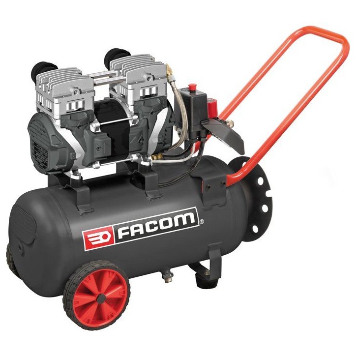 Compresseur - Horizontal - Facom - Débruité moteur induction - 24 L - 2,5 HP - 10 bars - Silencieux