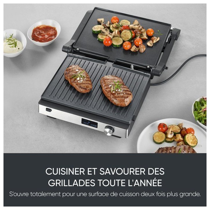 Gril multifonction 3-en-1 - SEVERIN - KG 2380 - 2000 W - 3 jeux de plaques - Ecran LED - Noir / Inox Gril multifonction 3-en-1 - SEVERIN - KG 2380 - 2000 W - 3 jeux de plaques - Ecran LED - Noir / Inox