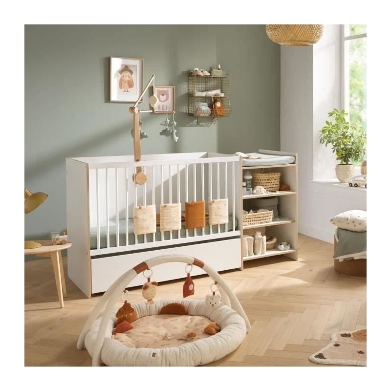 Lit bébé combiné - 120x60cm - Evolutif en 90x190cm - Babyprice Firs Lit bébé combiné - 120x60cm - Evolutif en 90x190cm - Babyprice Firs