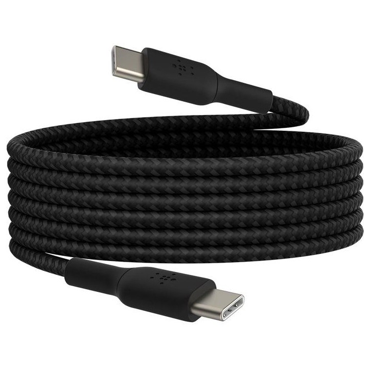 Câble tressé - BELKIN - USB-C vers USB-C - 2 m - Blanc