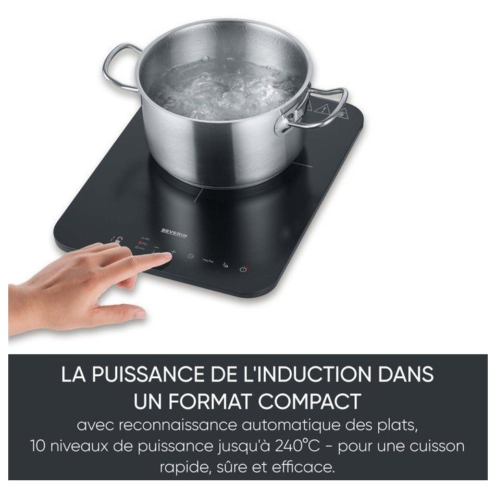 Plaque a induction portable - SEVERIN - 1 foyer - 28 x 37 x 4,2 cm - Noir - DK1032 Plaque a induction portable - SEVERIN - 1 foyer - 28 x 37 x 4,2 cm - Noir - DK1032