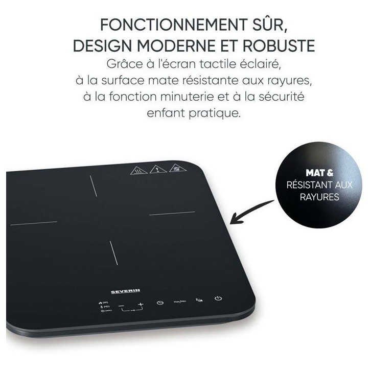 Plaque a induction portable - SEVERIN - 1 foyer - 28 x 37 x 4,2 cm - Noir - DK1032 Plaque a induction portable - SEVERIN - 1 foyer - 28 x 37 x 4,2 cm - Noir - DK1032