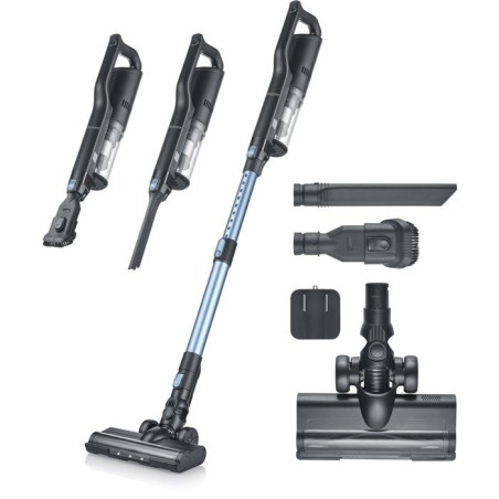 Aspirateur balai sans fil 2-en-1 - SEVERIN HV7151 - 300 W - 50 min - 650 ml - 80 dB - Noir / Bleu