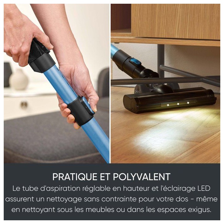 Aspirateur balai sans fil 2-en-1 - SEVERIN HV7151 - 300 W - 50 min - 650 ml - 80 dB - Noir / Bleu Aspirateur balai sans fil 2-en-1 - SEVERIN HV7151 - 300 W - 50 min - 650 ml - 80 dB - Noir / Bleu