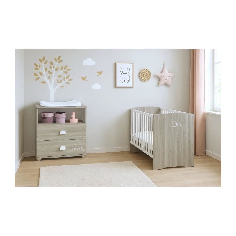 Chambre bébé complete - Lit 120x60 et commode a langer - BABY PRICE Chambre bébé complete - Lit 120x60 et commode a langer - BABY PRICE