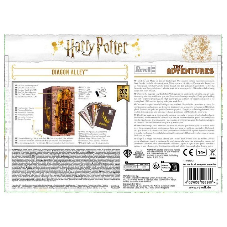 Book Nook - Kit DIY a construire Maquette 3D Serre Livre - REVELL - Tiny Adventures - Harry Potter - Chemin de traverse - LED