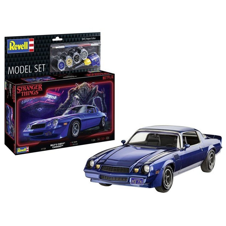 Maquette de voiture - REVELL - Model Set - Stranger Things - Billy's Chevy Camaro Z/28 - Avec colle, peintures et accessoires Maquette de voiture - REVELL - Model Set - Stranger Things - Billy's Chevy Camaro Z/28 - Avec colle, peintures et accessoires