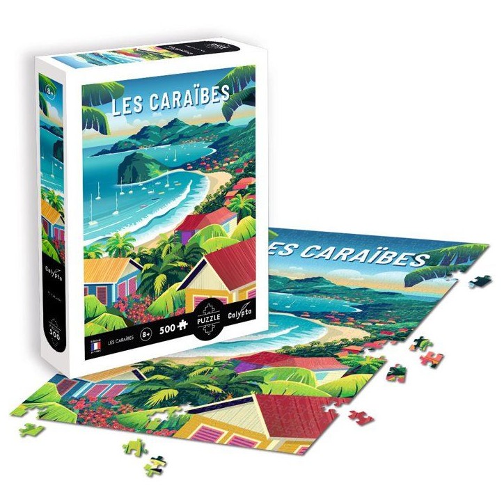 Puzzle - SENTOSPHERE - Calypto - 500 pieces - Les Caraibes - Toucher soyeux - Des 8 ans Puzzle - SENTOSPHERE - Calypto - 500 pieces - Les Caraibes - Toucher soyeux - Des 8 ans