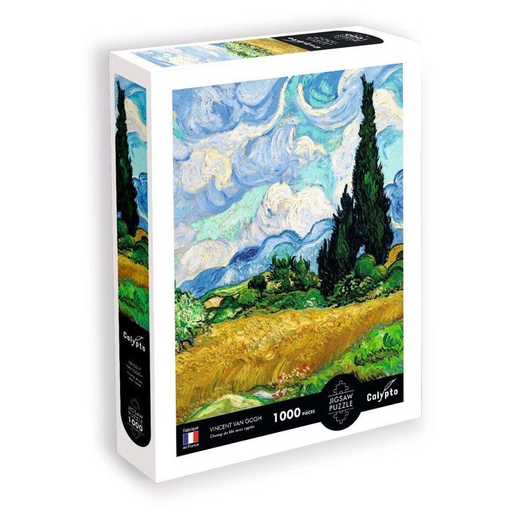 Puzzle - SENTOSPHERE - Calypto - 1000 pieces -Champ de blé avec cypres - Vincent Van Gogh - Des 9 ans Puzzle - SENTOSPHERE - Calypto - 1000 pieces -Champ de blé avec cypres - Vincent Van Gogh - Des 9 ans