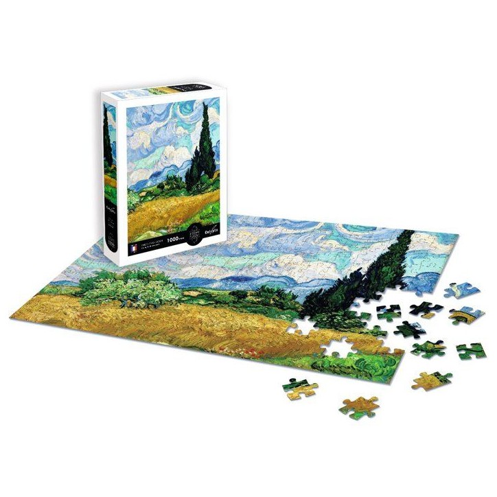 Puzzle - SENTOSPHERE - Calypto - 1000 pieces -Champ de blé avec cypres - Vincent Van Gogh - Des 9 ans Puzzle - SENTOSPHERE - Calypto - 1000 pieces -Champ de blé avec cypres - Vincent Van Gogh - Des 9 ans