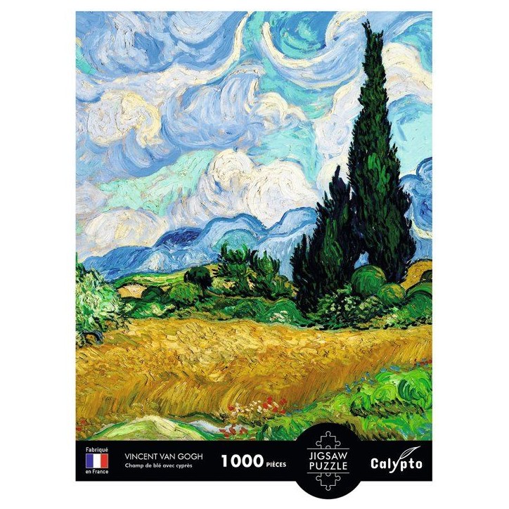 Puzzle - SENTOSPHERE - Calypto - 1000 pieces -Champ de blé avec cypres - Vincent Van Gogh - Des 9 ans Puzzle - SENTOSPHERE - Calypto - 1000 pieces -Champ de blé avec cypres - Vincent Van Gogh - Des 9 ans