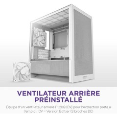 Boitier moyen-tour micro-ATX - NZXT - CC-H31FW-01 - H3 Flow - Blanc - Airflow remarquable - Support GPU grand format