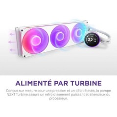 Watercooling - NZXT - RL-KR42E-W2 - Kraken Elite 420 RGB - Écran 2.72, panneau RGB personnalisable et ventilateurs RGB - Blanc