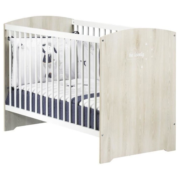 Chambre bébé complete - Lit 120x60 et commode a langer - BABY PRICE - SMILE - Hetre cendré Chambre bébé complete - Lit 120x60 et commode a langer - BABY PRICE - SMILE - Hetre cendré