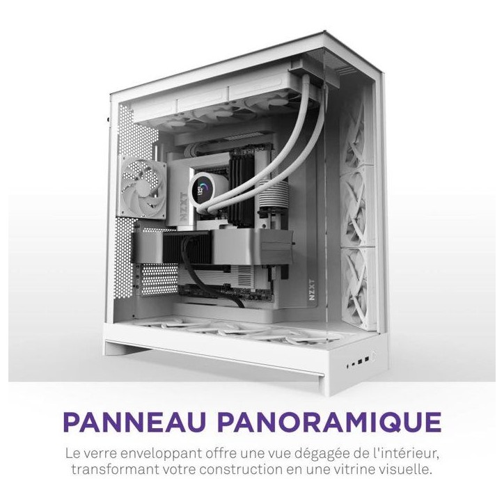 Boitier moyen-tour - NZXT - CM-H92FW-01 - H9 Flow - Double chambre - Panneaux mesh - Verre trempé Boitier moyen-tour - NZXT - CM-H92FW-01 - H9 Flow - Double chambre - Panneaux mesh - Verre trempé
