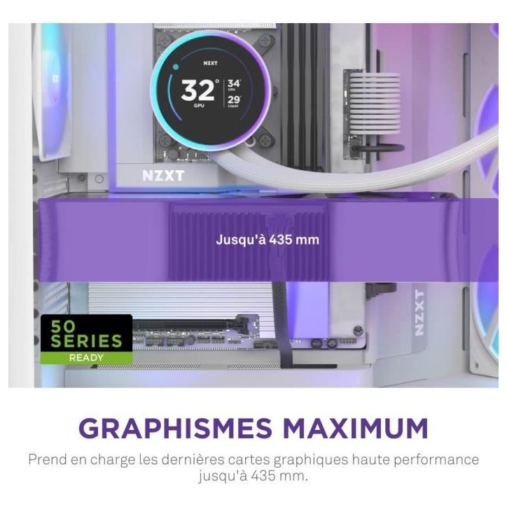 Boitier moyen-tour - NZXT - CM-H92FW-P1 - H9 Flow RGB+ - Ventilateurs RGB inclus - Blanc - Contrôleur NZXT CAM Boitier moyen-tour - NZXT - CM-H92FW-P1 - H9 Flow RGB+ - Ventilateurs RGB inclus - Blanc - Contrôleur NZXT CAM
