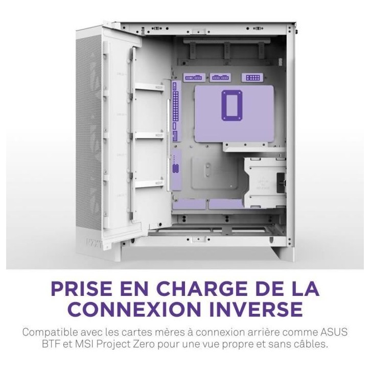 Boitier moyen-tour - NZXT - CM-H92FW-P1 - H9 Flow RGB+ - Ventilateurs RGB inclus - Blanc - Contrôleur NZXT CAM Boitier moyen-tour - NZXT - CM-H92FW-P1 - H9 Flow RGB+ - Ventilateurs RGB inclus - Blanc - Contrôleur NZXT CAM