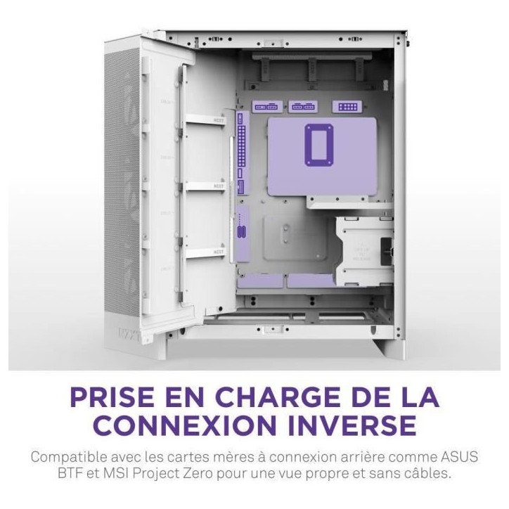 Boitier moyen-tour - NZXT - CM-H92FW-R1 - H9 Flow RGB - Ventilateurs RGB inclus - Blanc Boitier moyen-tour - NZXT - CM-H92FW-R1 - H9 Flow RGB - Ventilateurs RGB inclus - Blanc