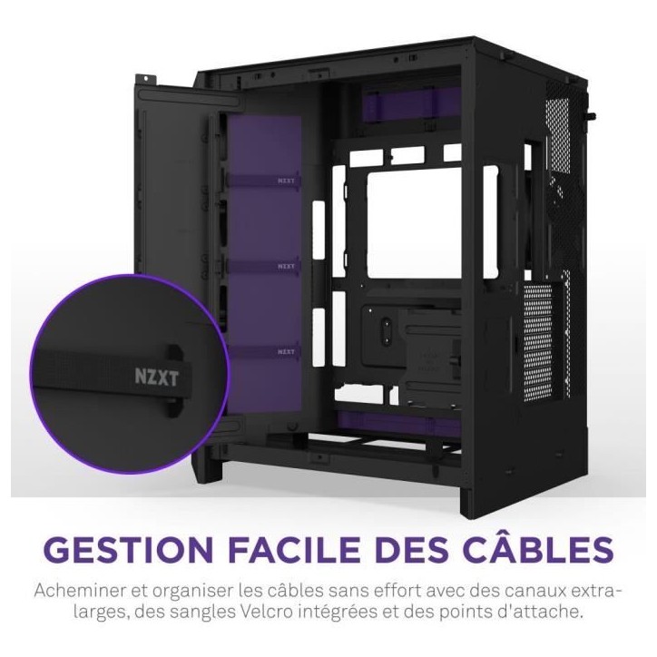 Boitier moyen-tour - NZXT - CM-H92FB-R1 - H9 Flow RGB - Double chambre - Ventilateurs RGB inclus - Noir Boitier moyen-tour - NZXT - CM-H92FB-R1 - H9 Flow RGB - Double chambre - Ventilateurs RGB inclus - Noir