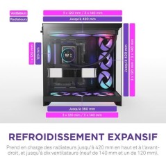 Boitier moyen-tour - NZXT - CM-H92FB-R1 - H9 Flow RGB - Double chambre