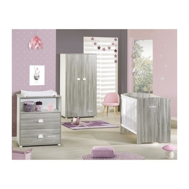 Chambre bébé complete - Lit 120x60, commode a langer et armoire - BA Chambre bébé complete - Lit 120x60, commode a langer et armoire - BA