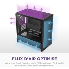 Boitier moyen-tour micro-ATX - NZXT - CC-H31FB-01 - H3 Flow - Airflow