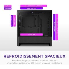 Boitier moyen-tour micro-ATX - NZXT - CC-H31FB-01 - H3 Flow - Airflow