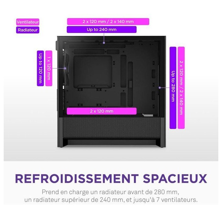 Boitier moyen-tour micro-ATX - NZXT - CC-H31FB-01 - H3 Flow - Airflow remarquable - Noir - GPU grand format Boitier moyen-tour micro-ATX - NZXT - CC-H31FB-01 - H3 Flow - Airflow remarquable - Noir - GPU grand format
