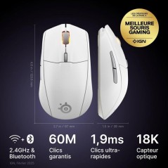 Souris gaming sans fil - STEELSERIES - Rival 3 Gen 2 - Blanc