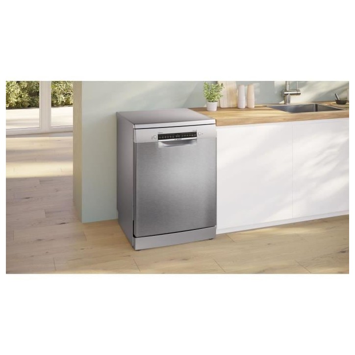 Lave-vaisselle pose-libre BOSCH SMS4ECI26E SER4 - 13 couverts - Induction - L60cm - 44 dB - tiroir a couverts - Acier brossé Lave-vaisselle pose-libre BOSCH SMS4ECI26E SER4 - 13 couverts - Induction - L60cm - 44 dB - tiroir a couverts - Acier brossé