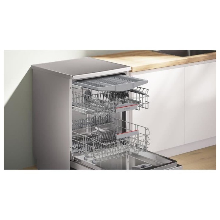 Lave-vaisselle pose-libre BOSCH SMS4ECI26E SER4 - 13 couverts - Induction - L60cm - 44 dB - tiroir a couverts - Acier brossé Lave-vaisselle pose-libre BOSCH SMS4ECI26E SER4 - 13 couverts - Induction - L60cm - 44 dB - tiroir a couverts - Acier brossé