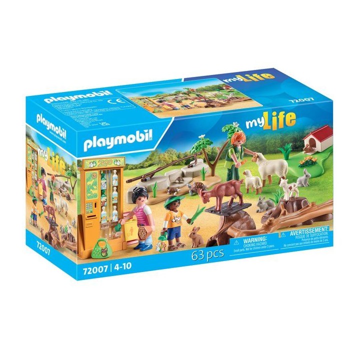 PLAYMOBIL 72007 Découverte des animaux a la ferme, My Life Le Zoo, 63 pieces, Des 4 ans