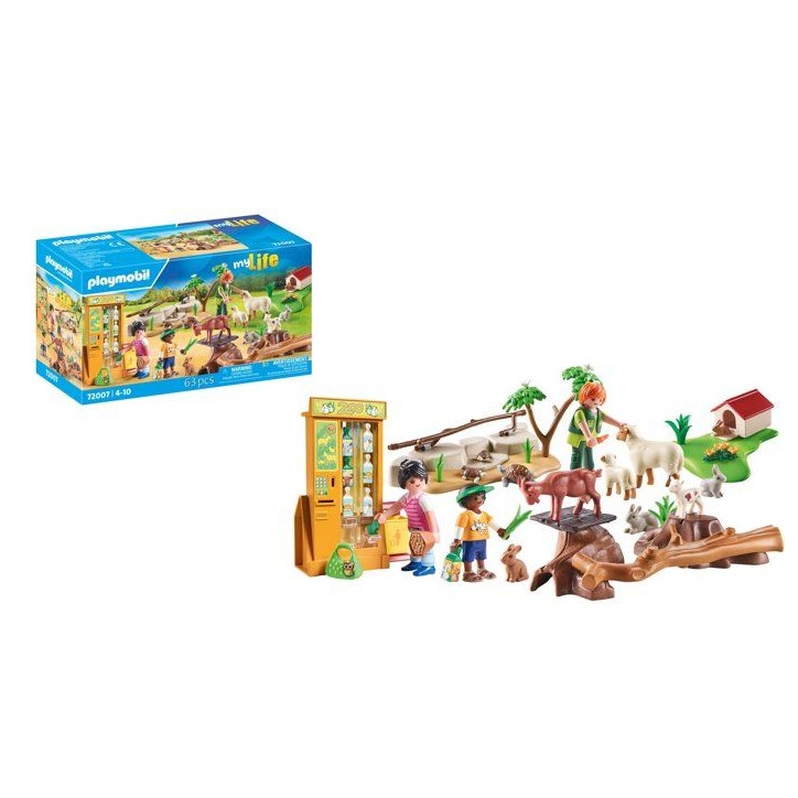PLAYMOBIL 72007 Découverte des animaux a la ferme, My Life Le Zoo, 63 pieces, Des 4 ans
