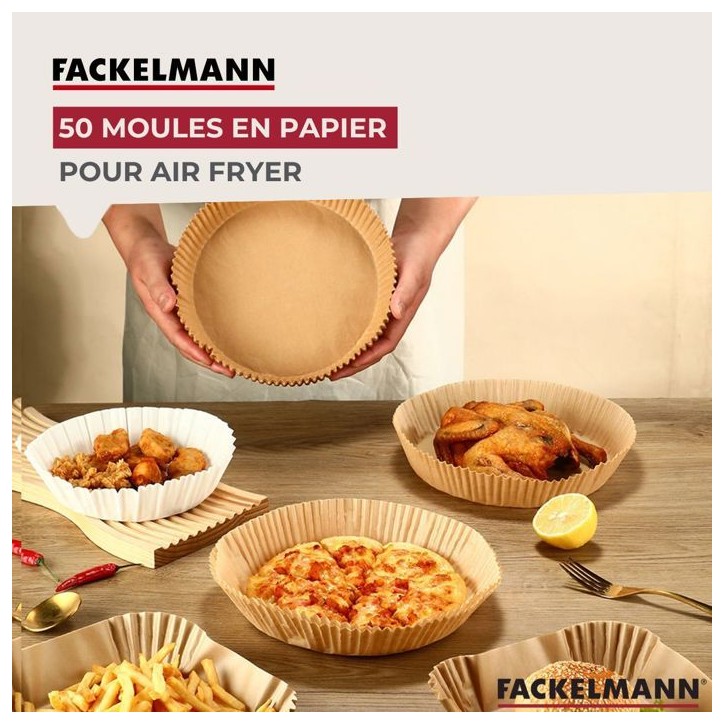 Ensemble de 200 Moules en papier pour air fryer carrés- FACKELMANN - Divers - 20 cm Ensemble de 200 Moules en papier pour air fryer carrés- FACKELMANN - Divers - 20 cm