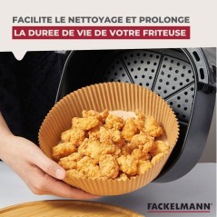 Ensemble de 200 Moules en papier pour air fryer carrés- FACKELMANN -