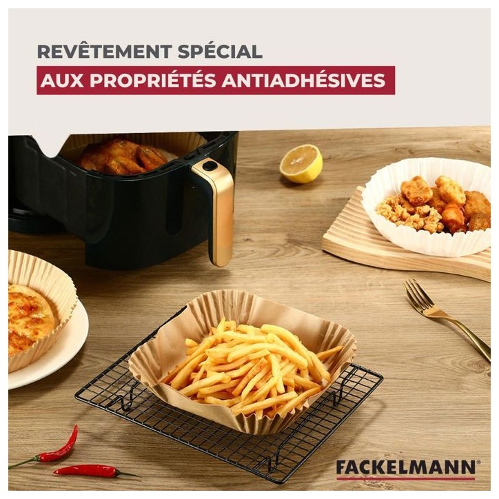 Ensemble de 200 Moules en papier pour air fryer carrés- FACKELMANN - Divers - 20 cm Ensemble de 200 Moules en papier pour air fryer carrés- FACKELMANN - Divers - 20 cm