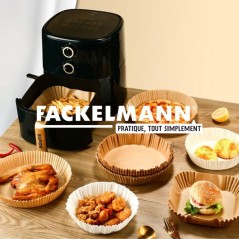 Ensemble de 200 Moules en papier pour air fryer carrés- FACKELMANN -