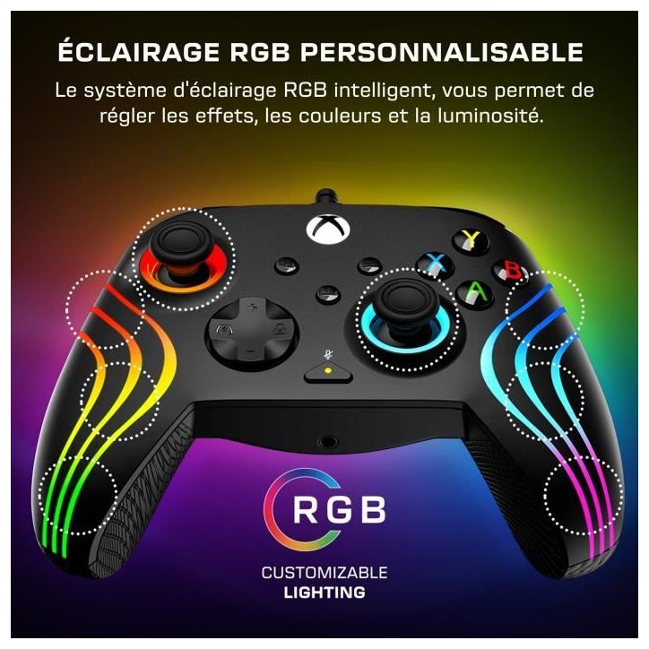 Manette de jeu RGB filaire - TURTLE BEACH - TBC-2002-05 - Afterglow™ Wave - Noir - Xbox/PC Manette de jeu RGB filaire - TURTLE BEACH - TBC-2002-05 - Afterglow™ Wave - Noir - Xbox/PC