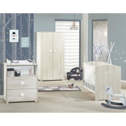 Chambre bébé complete - Lit 120x60, commode a langer et armoire - BA