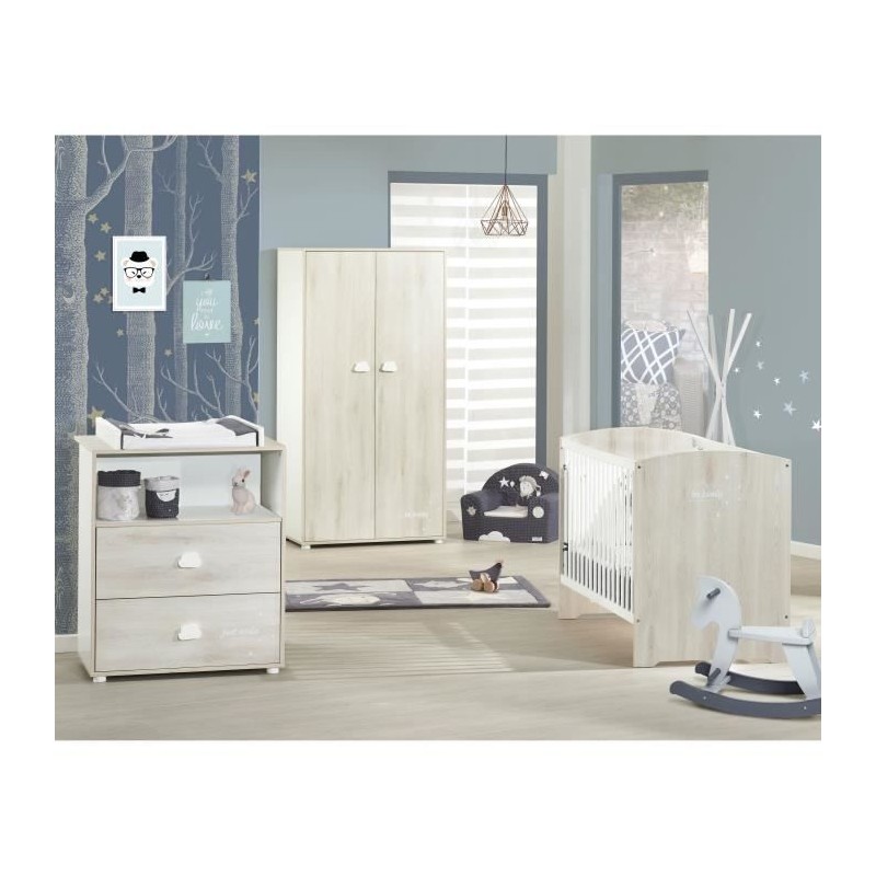 Chambre bébé complete - Lit 120x60, commode a langer et armoire - BA Chambre bébé complete - Lit 120x60, commode a langer et armoire - BA